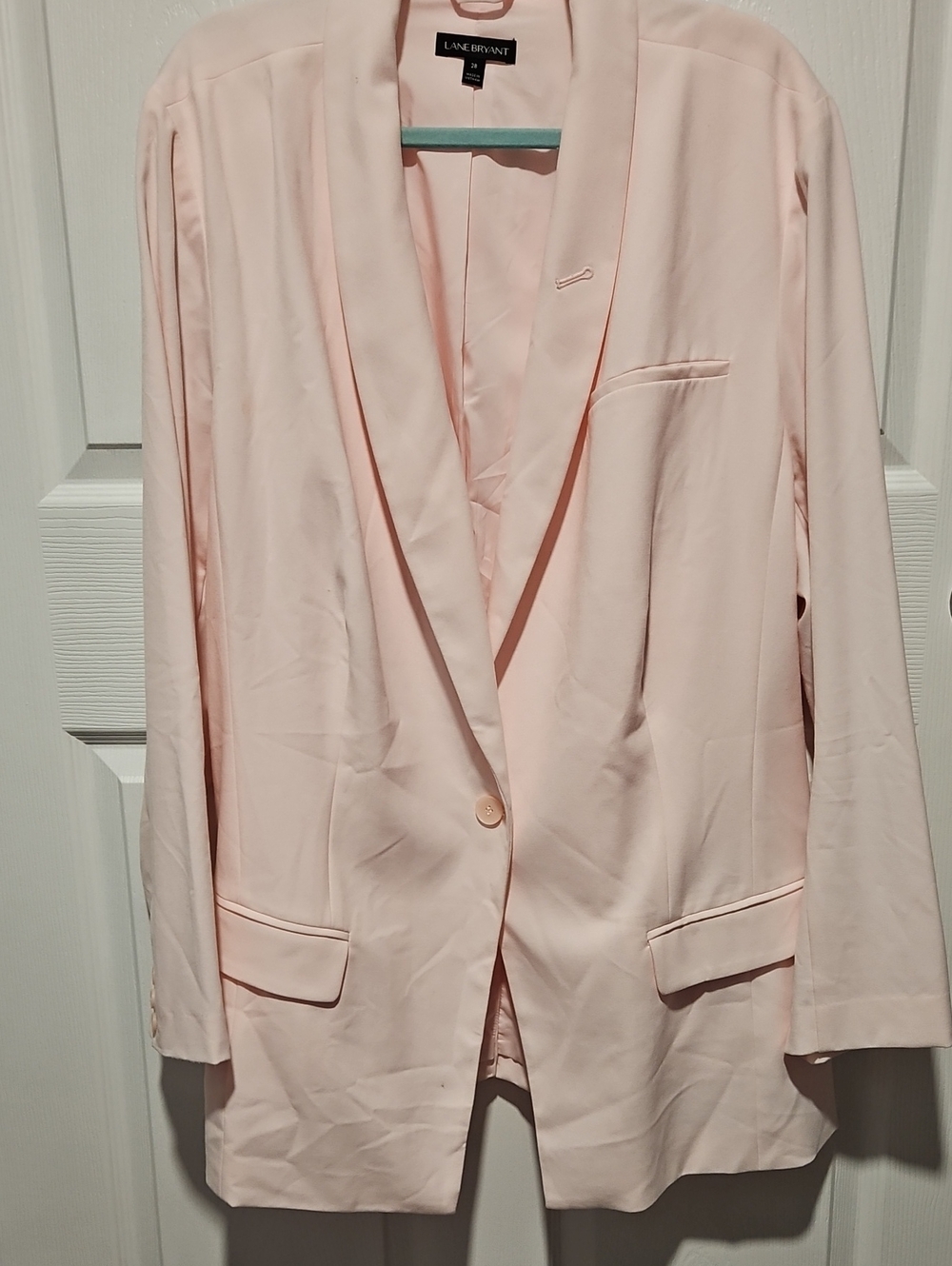Lane Bryant Light Blush Pink Single-Button Blazer